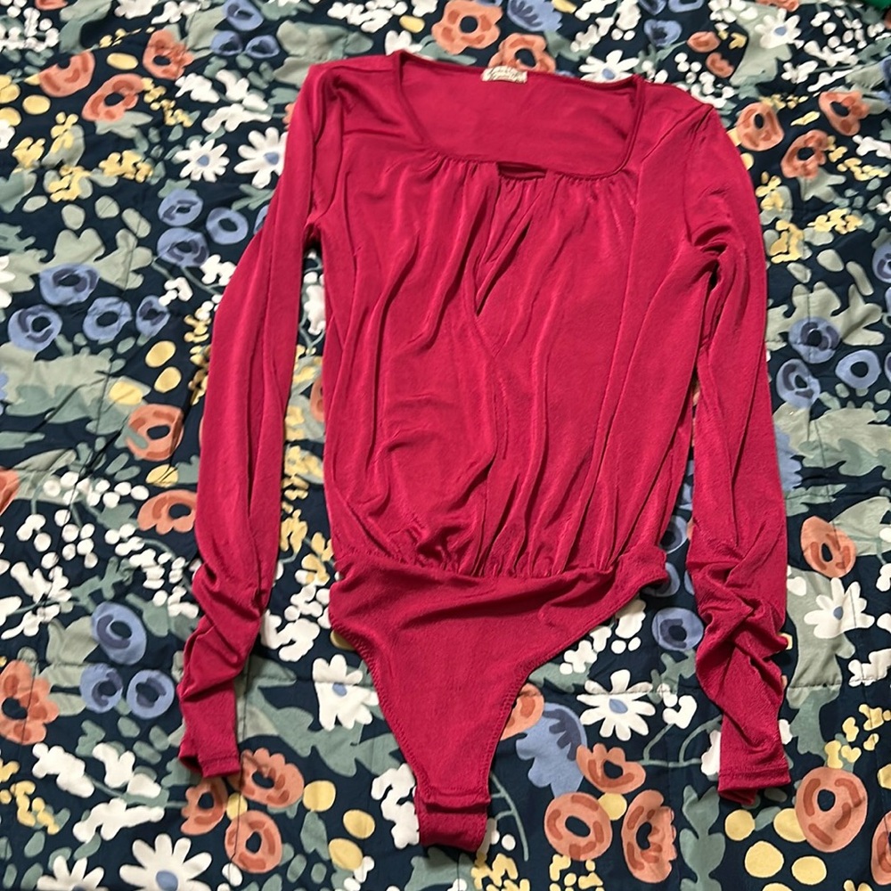 Free People Intimately Long-Sleeve Keyhole Bodysuit - size xs